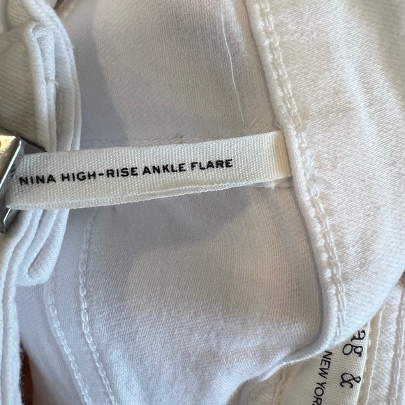 Rag & Bone Nina High Rise Ankle Flare Jeans White 25 Contemporary Minimalist - Picture 7 of 7